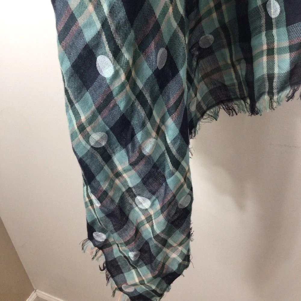 Elegant Blue Plaid Furniture scarf wrap women